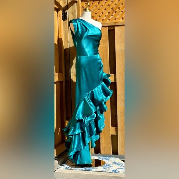 🆕 BRONX & BANCO Monica Turquoise Gown, Sz S US 4- Moving sale - Picture 4 of 15